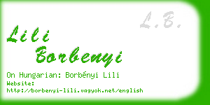 lili borbenyi business card