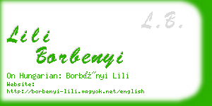 lili borbenyi business card